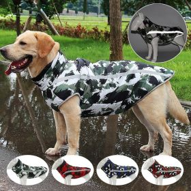 Winter windproof dog warm clothing; dog jacket; dog reflective clothes (colour: Red Graffiti, size: M)